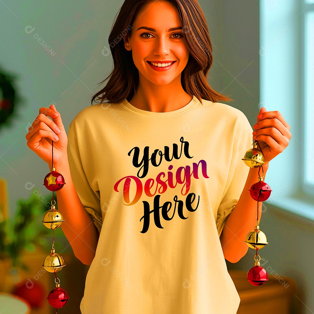 Mockup de Camisa Seu Projeto Aqui PSD Editável