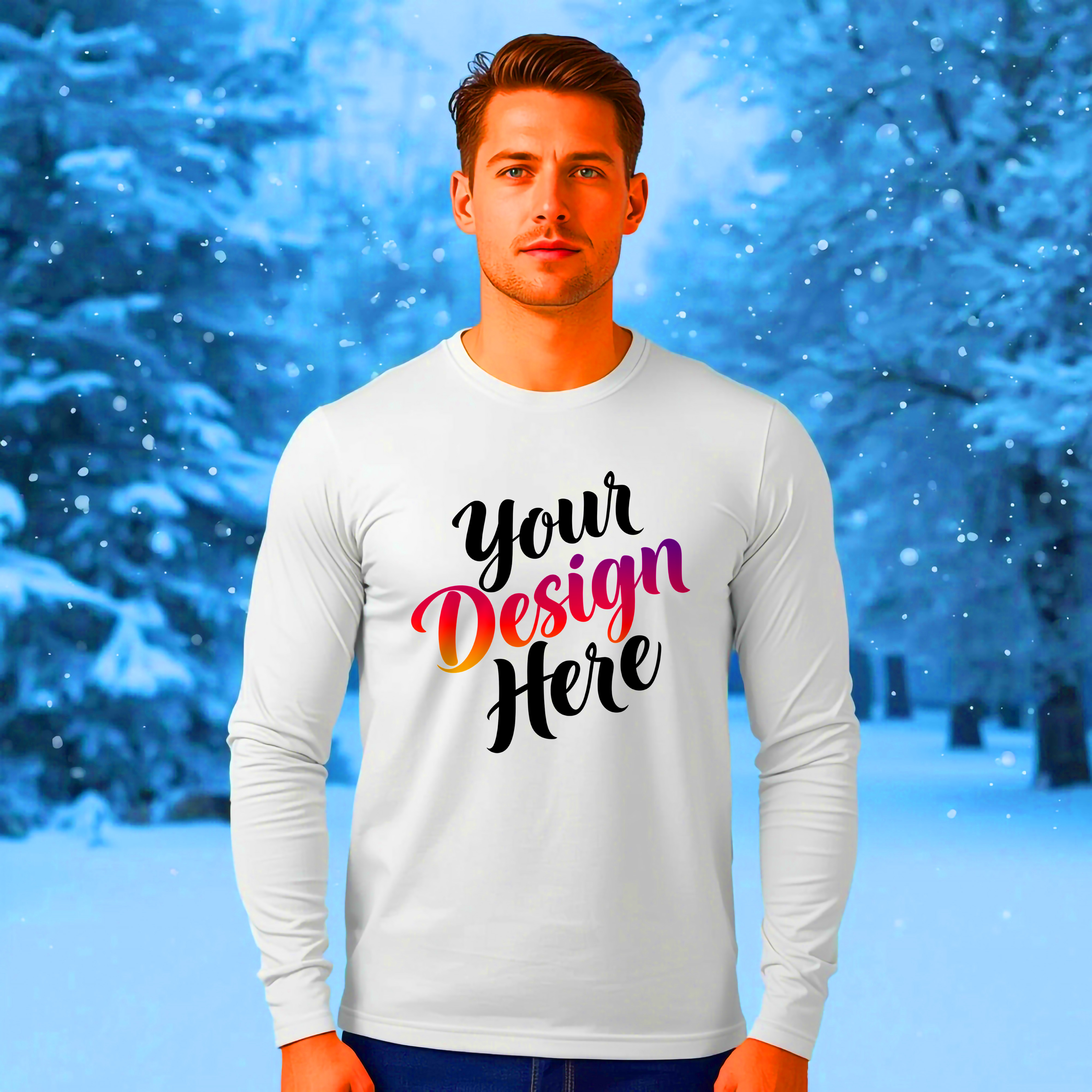 Mockup de Camisa Seu Projeto Aqui PSD Editável