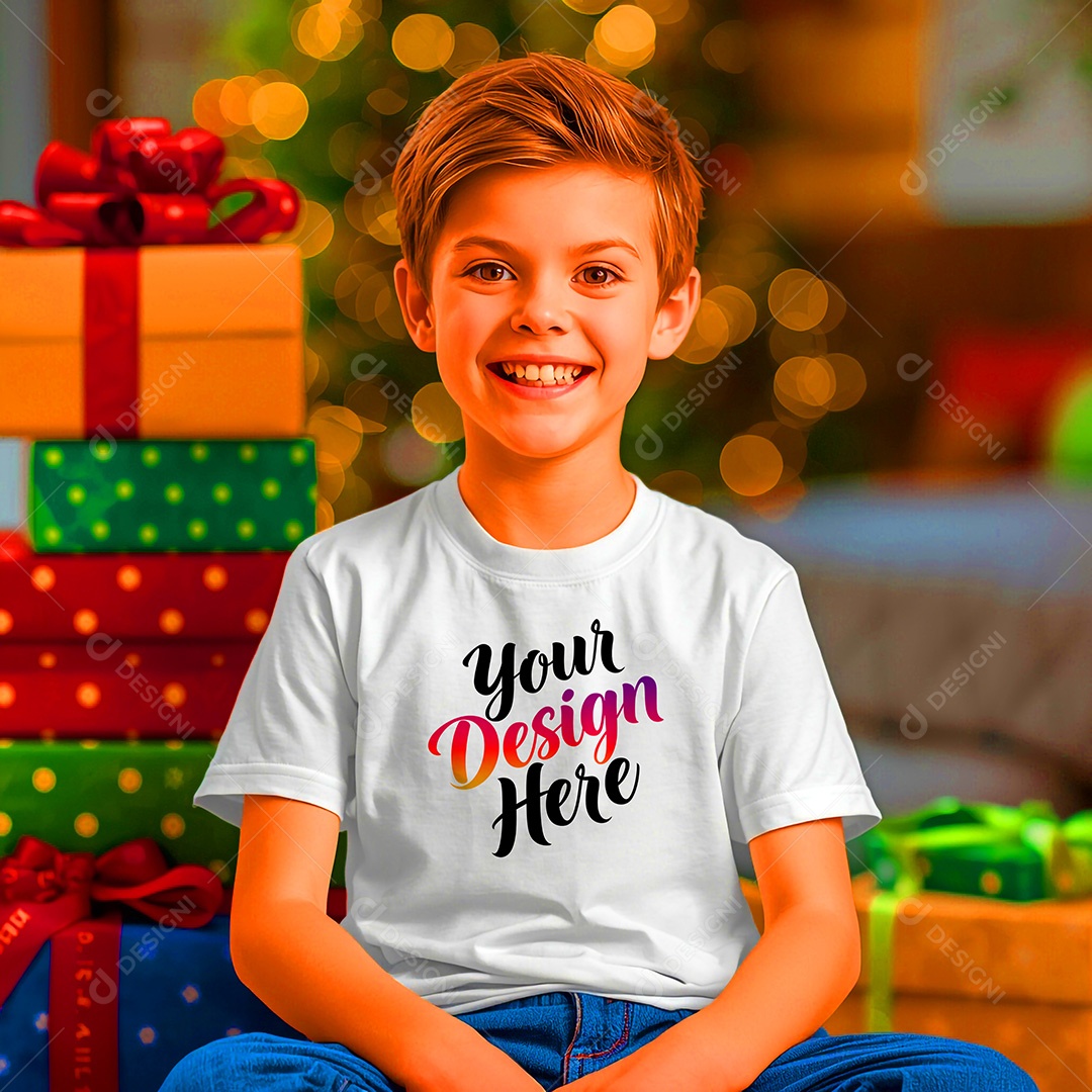 Mockup de Camisa Seu Projeto Aqui PSD Editável