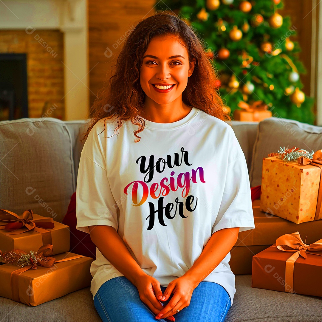 Mockup de Camisa Seu Projeto Aqui PSD Editável