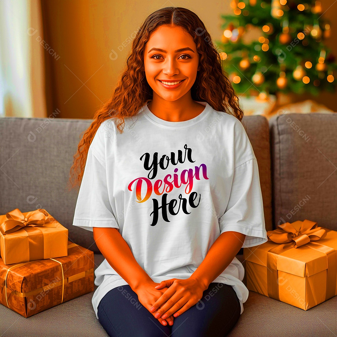 Mockup de Camisa Seu Projeto Aqui PSD Editável