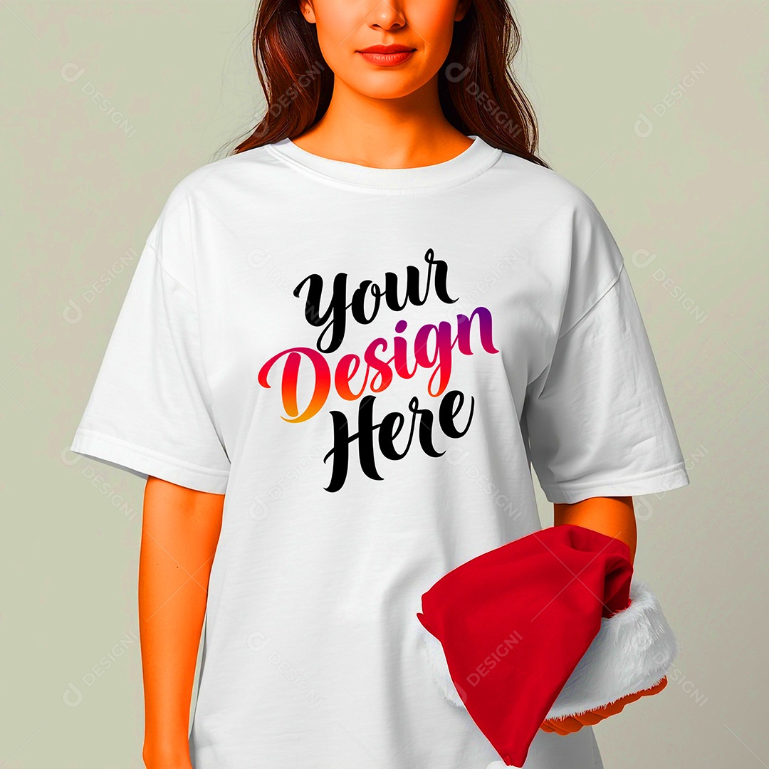 Mockup de Camisa Seu Projeto Aqui PSD Editável