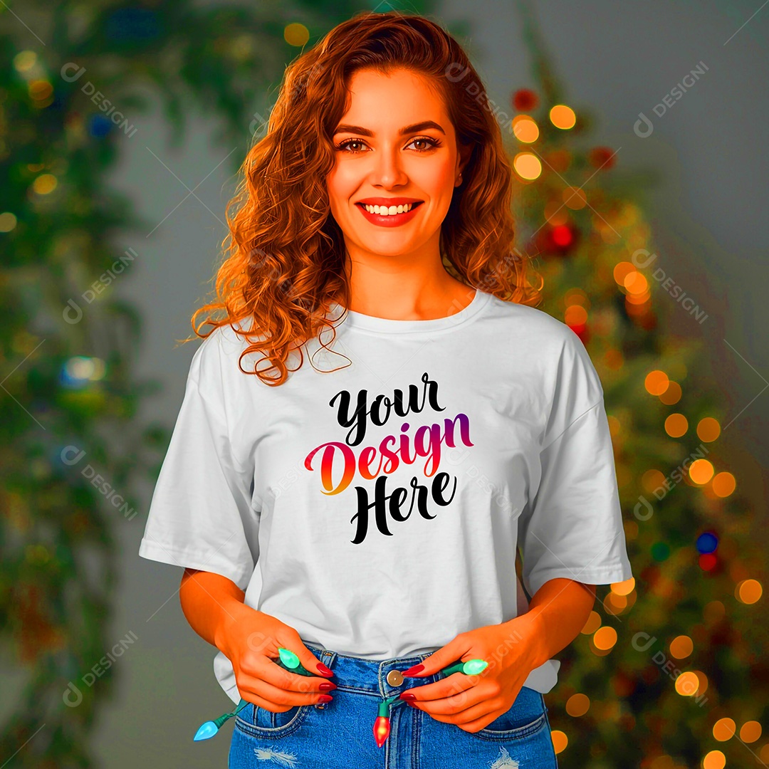 Mockup de Camisa Seu Projeto Aqui PSD Editável