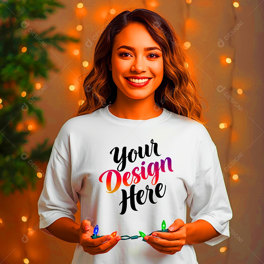 Mockup de Camisa Seu Projeto Aqui PSD Editável