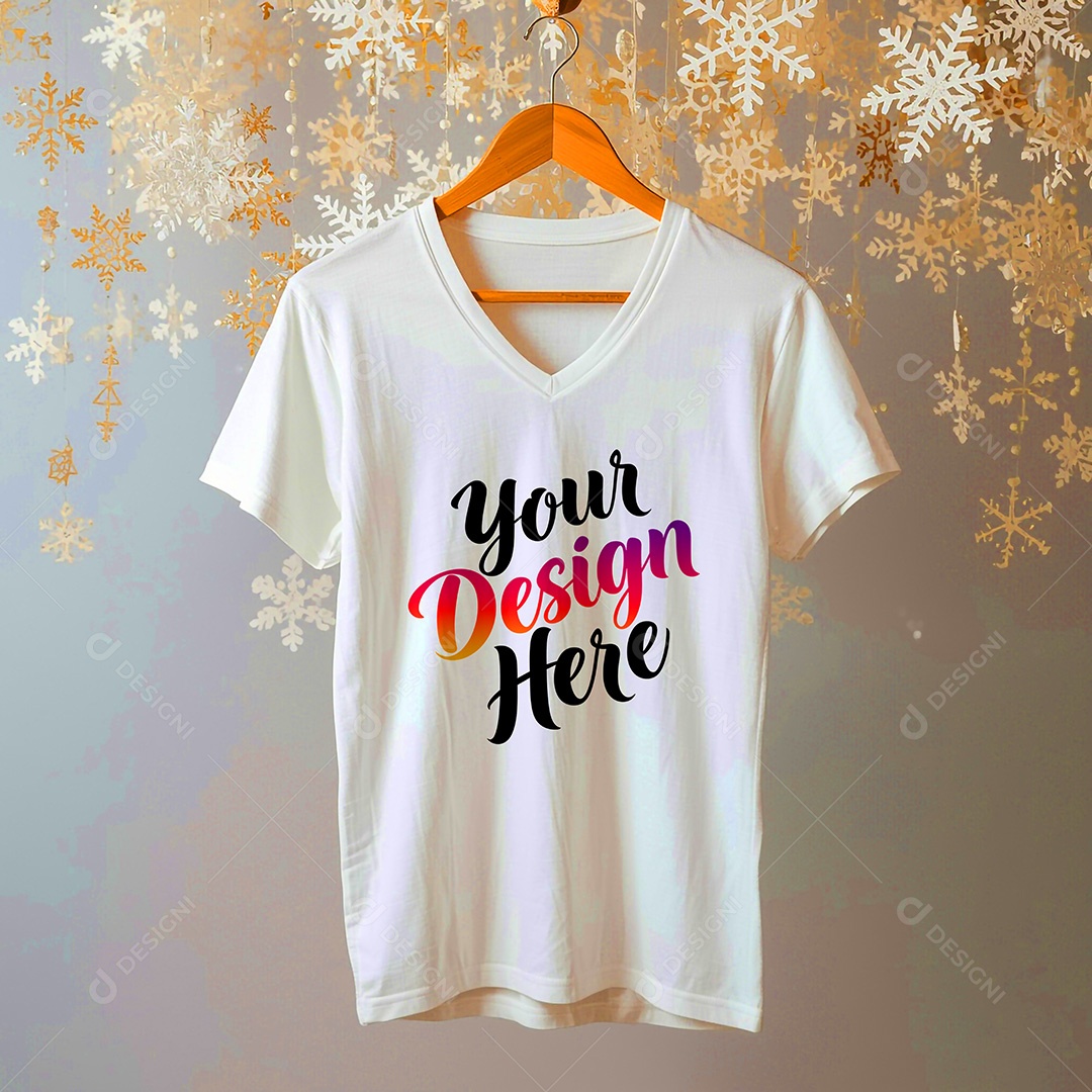 Mockup de Camisa Seu Projeto Aqui PSD Editável