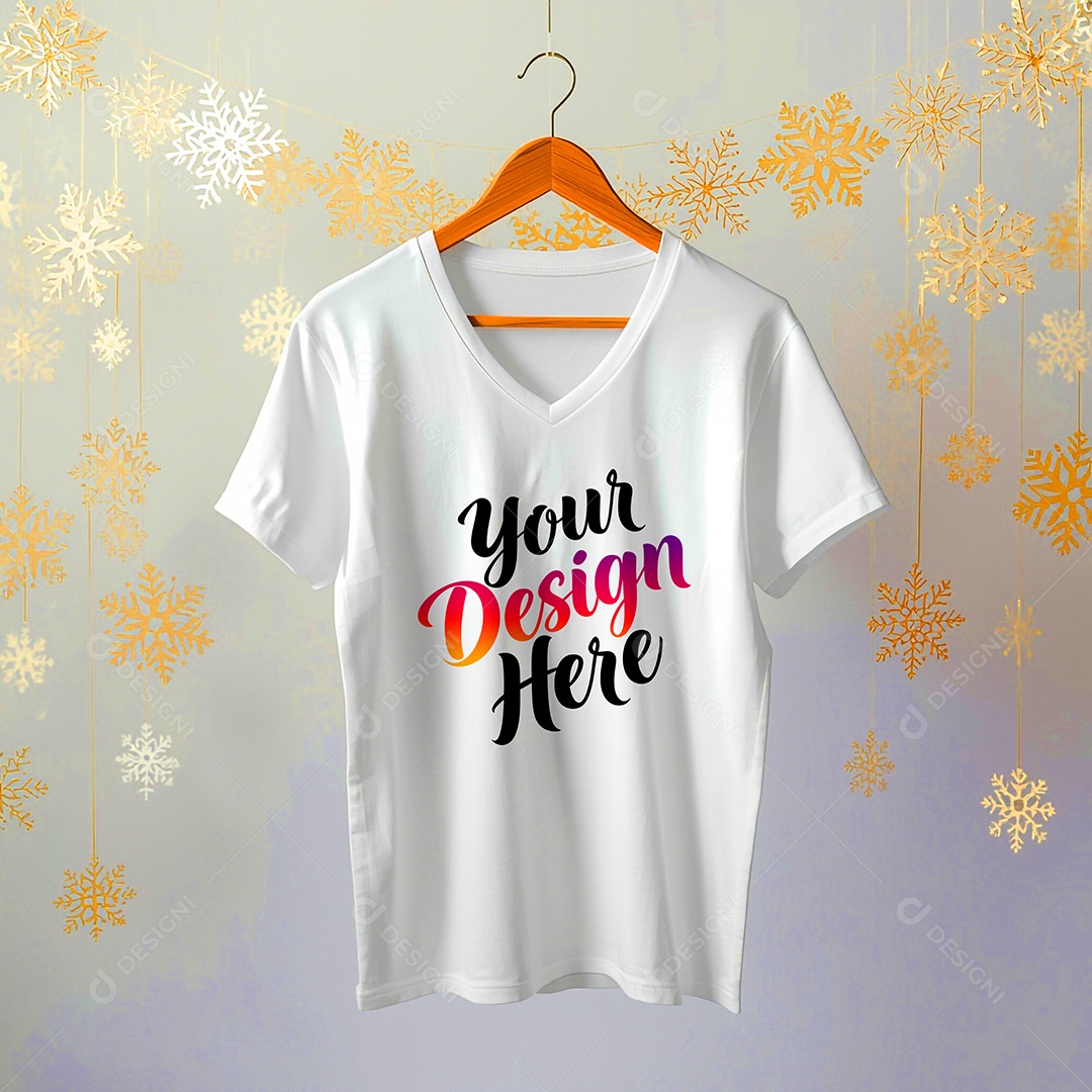 Mockup de Camisa Seu Projeto Aqui PSD Editável