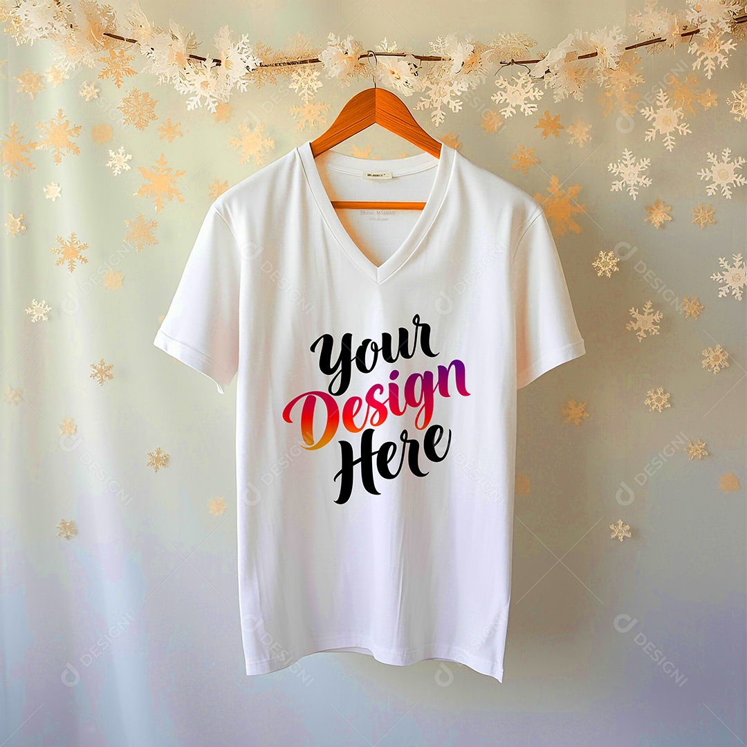 Mockup de Camisa Seu Projeto Aqui PSD Editável