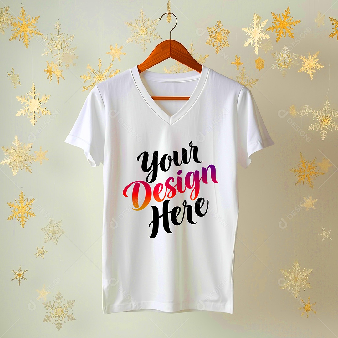 Mockup de Camisa Seu Projeto Aqui PSD Editável