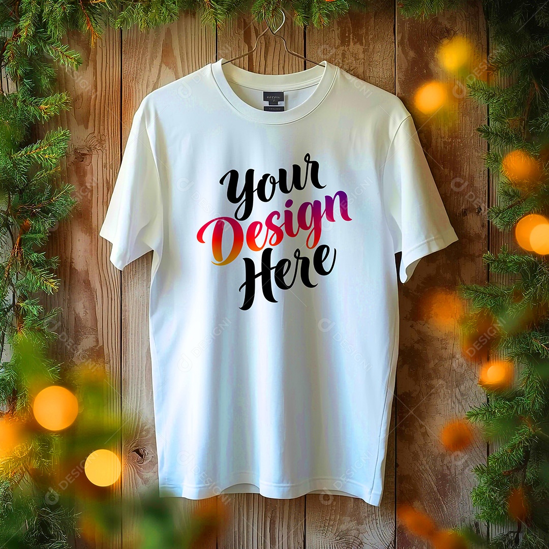 Mockup de Camisa Seu Projeto Aqui PSD Editável