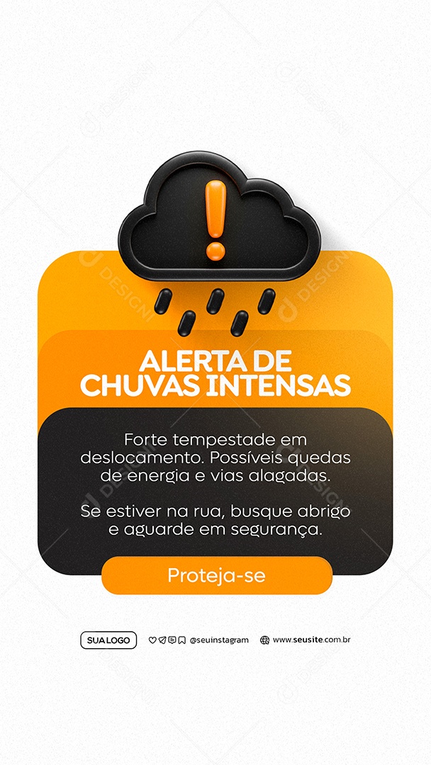 Story Alerta De Chuvas Intensas Prefeitura Social Media PSD Editável