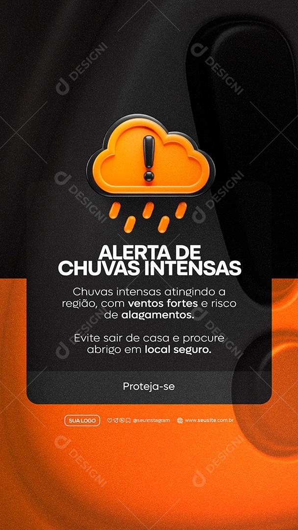 Story Alerta De Chuvas Intensas Prefeitura Social Media PSD Editável