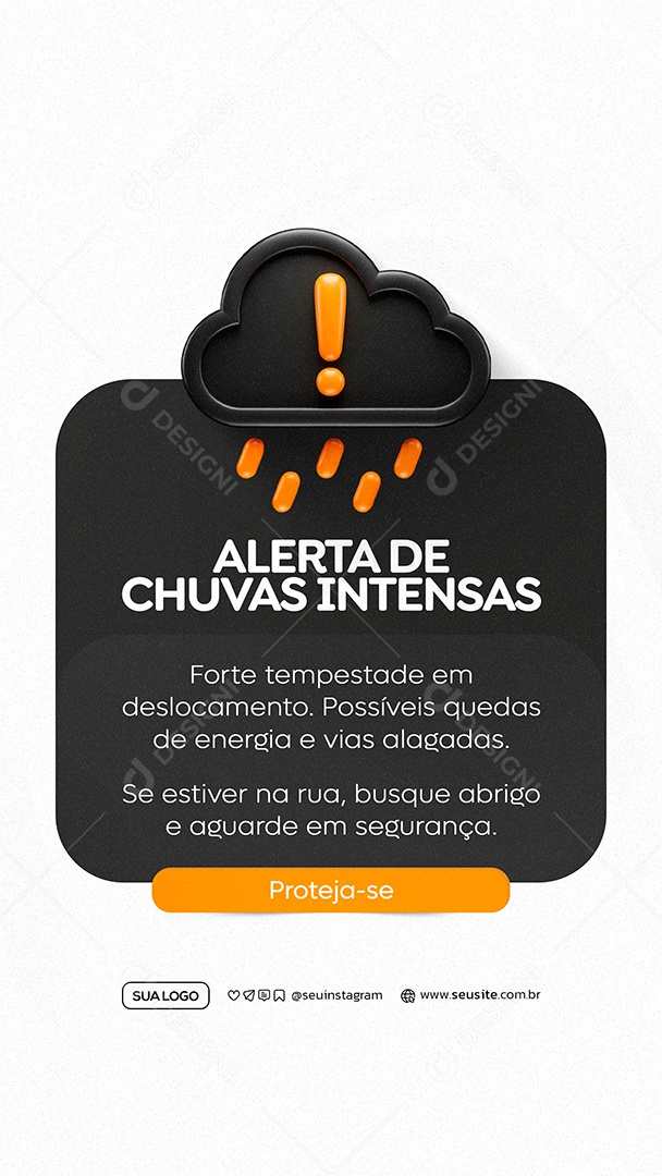 Story Alerta De Chuvas Intensas Prefeitura Social Media PSD Editável