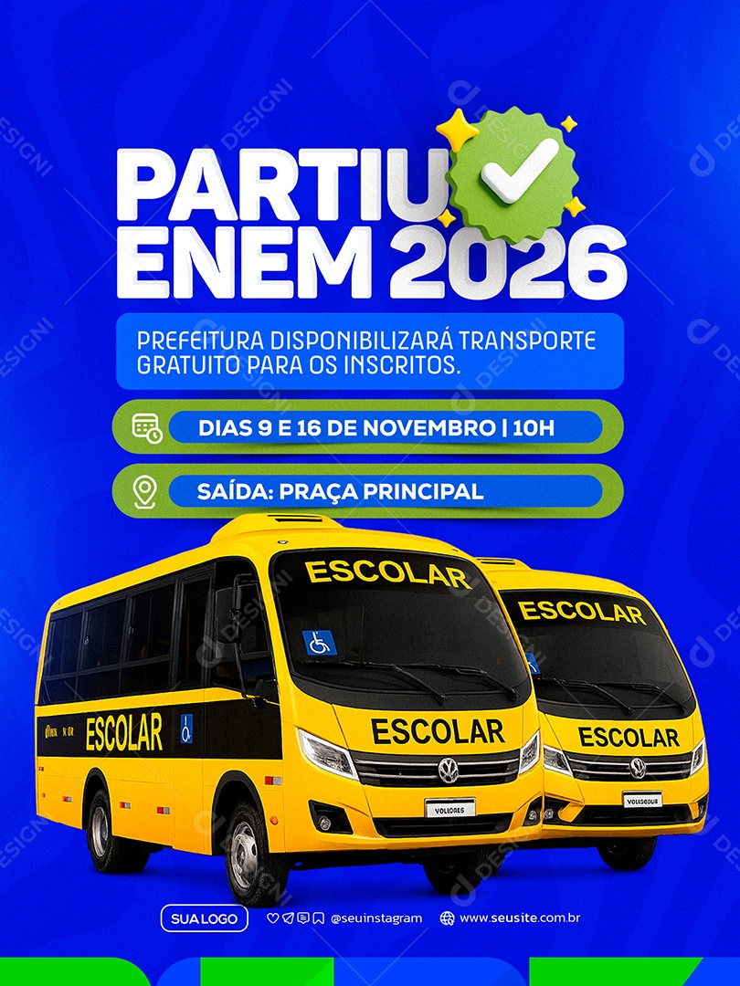 Partiu Enem 2026 Prefeitura Social Media PSD Editável