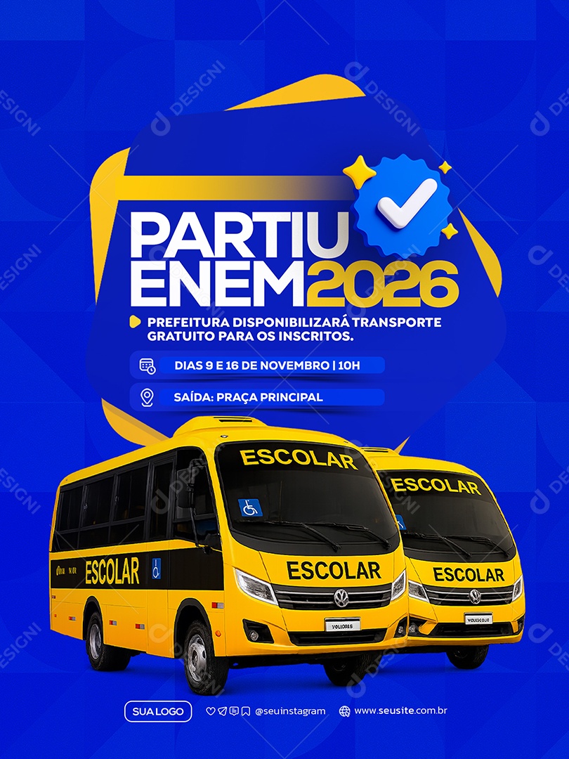 Partiu Enem 2026 Prefeitura Social Media PSD Editável