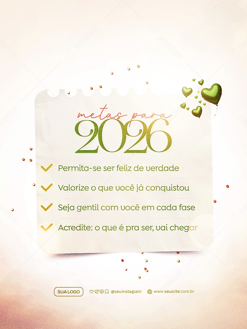 Metas para 2026 Social Media PSD Editável