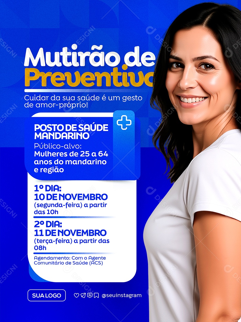 Mutirão Preventivo Posto de Saúde Social Media PSD Editável