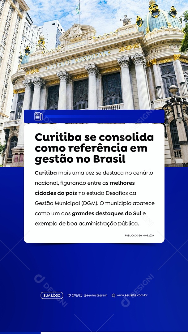 Story Noticia de Gestão Municipal Social Media PSD Editável