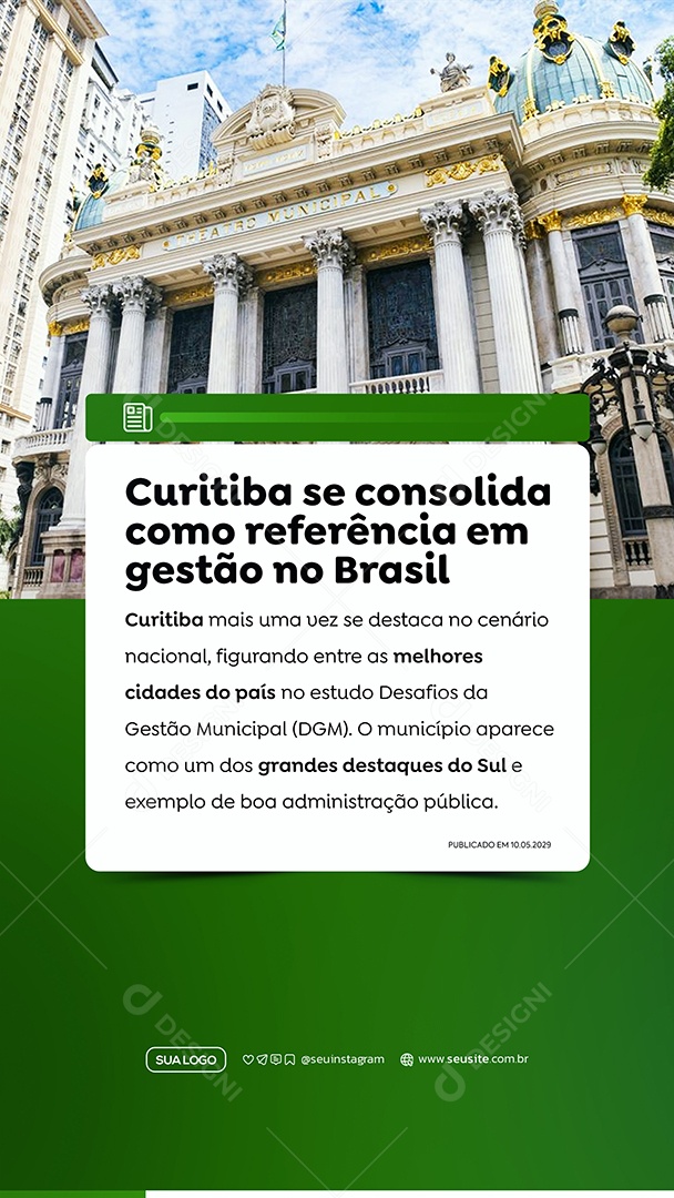 Story Noticia de Gestão Municipal Social Media PSD Editável