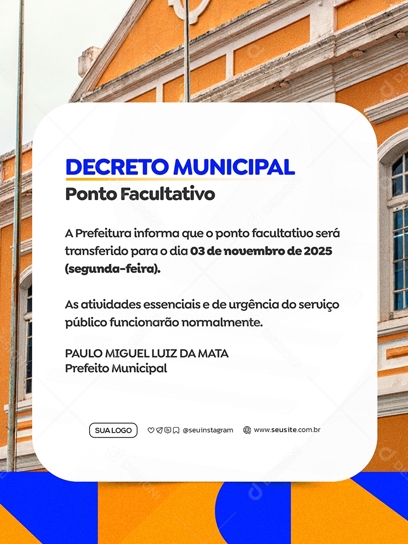 Ponto Facultativo Social Media PSD Editável