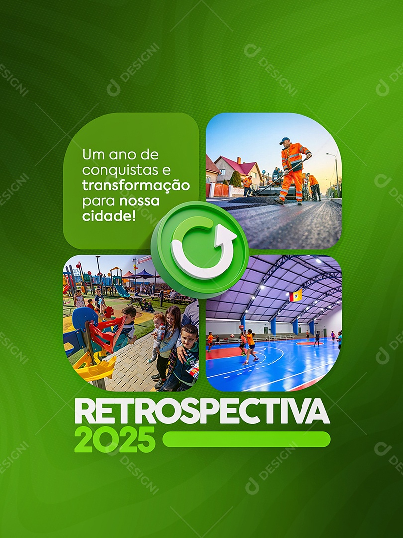 Retrospectiva 2025 Prefeitura Social Media PSD Editável