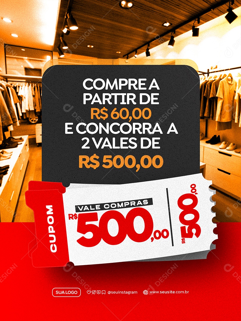 Vale Compras Social Media PSD Editável
