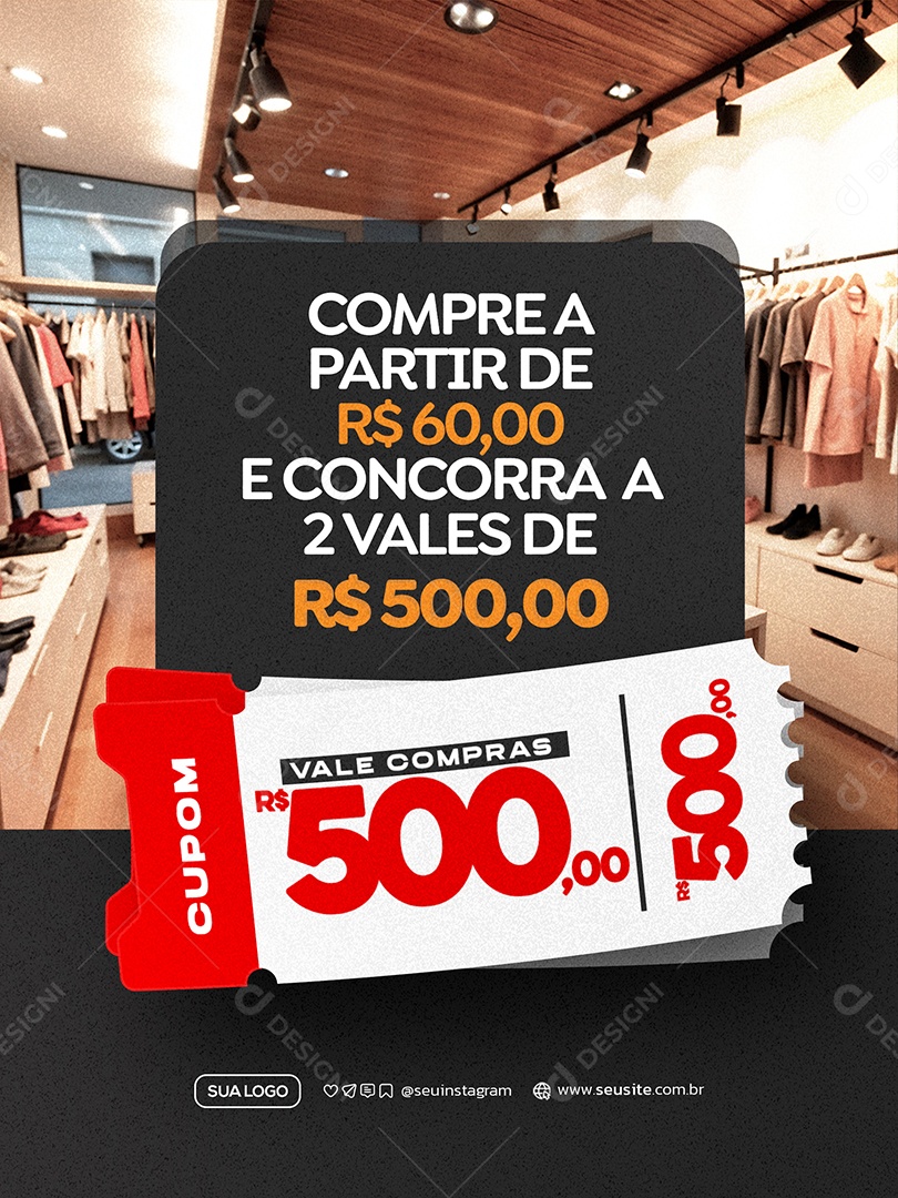 Vale Compras Social Media PSD Editável