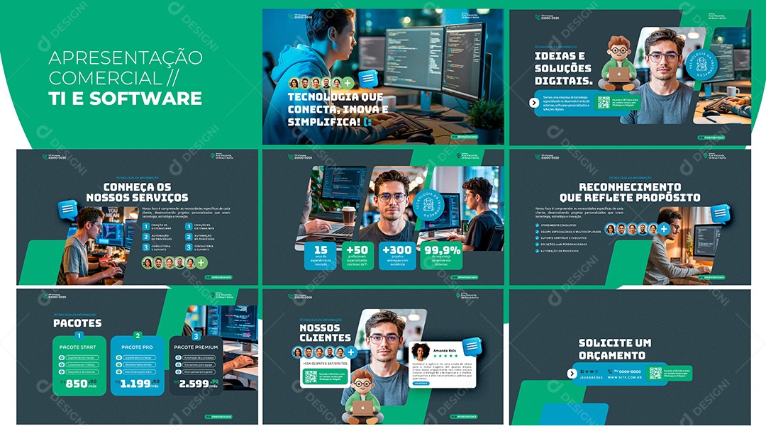 Apresentação Comercial TI e Software PSD Editável