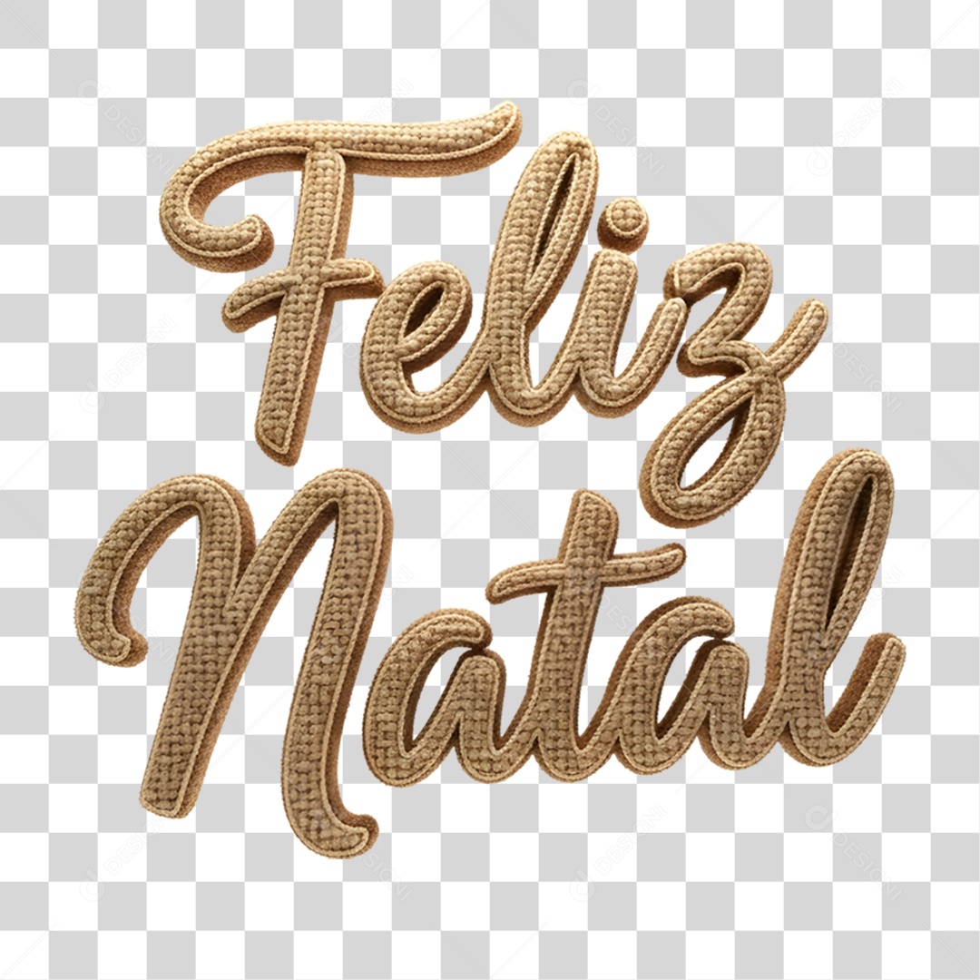 Texto 3D Feliz Natal PNG Transparente