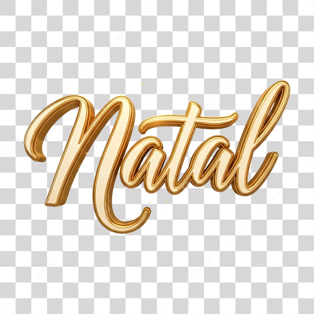 Texto 3D Natal PNG Transparente