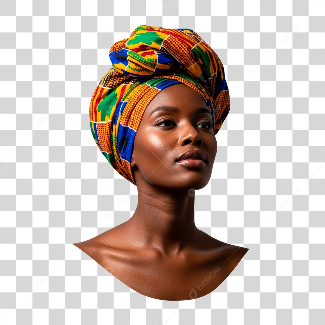 Mulher Negra Sorridente PNG Transparente