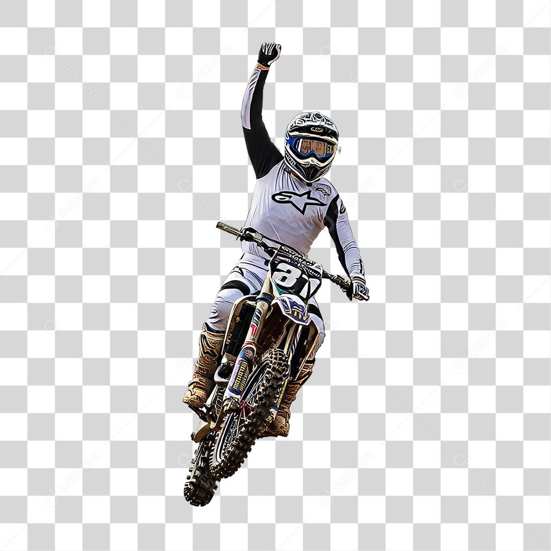 Piloto de Motocross PNG Transparente