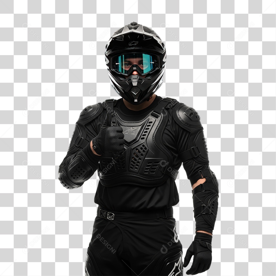 Piloto de Motocross PNG Transparente