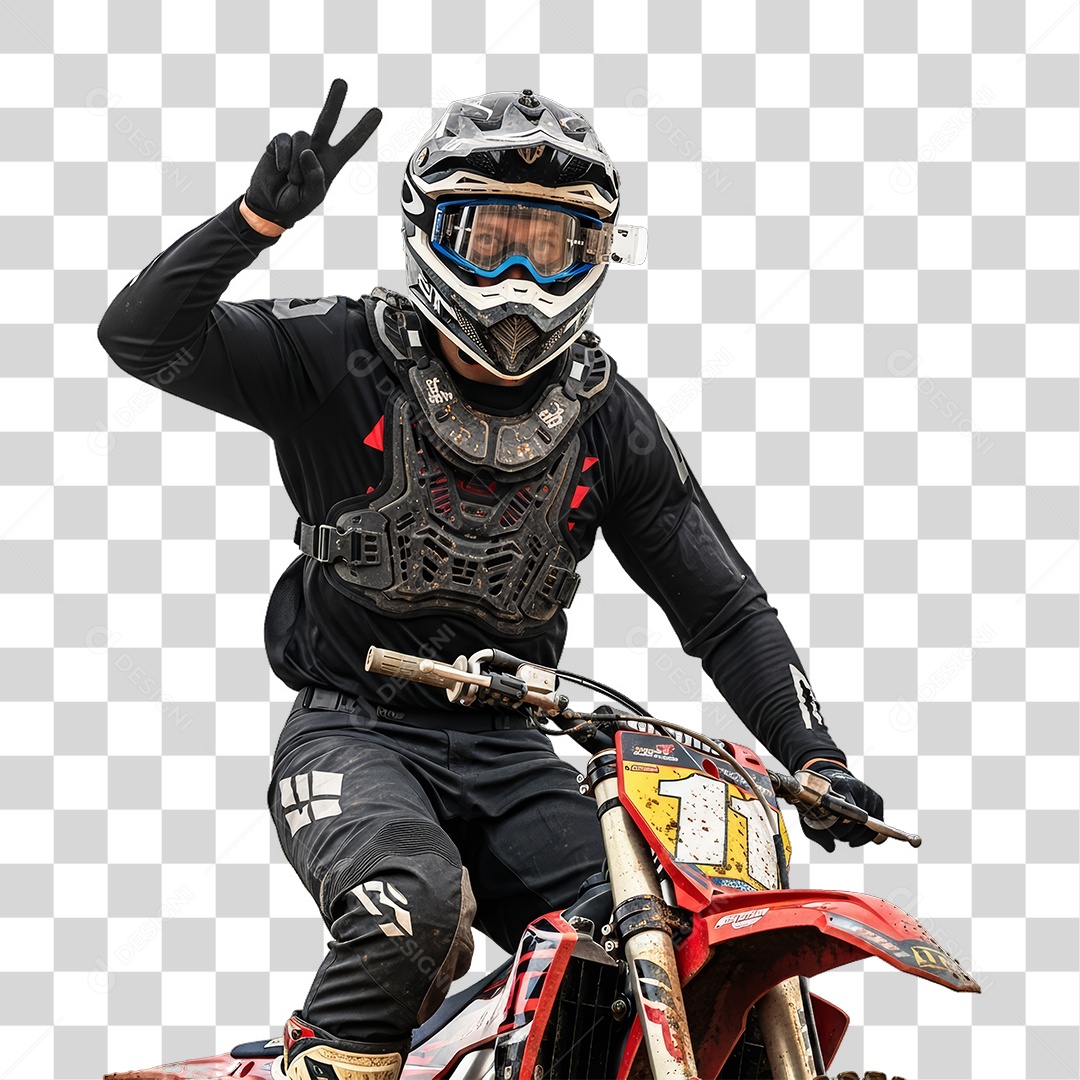 Piloto de Motocross PNG Transparente