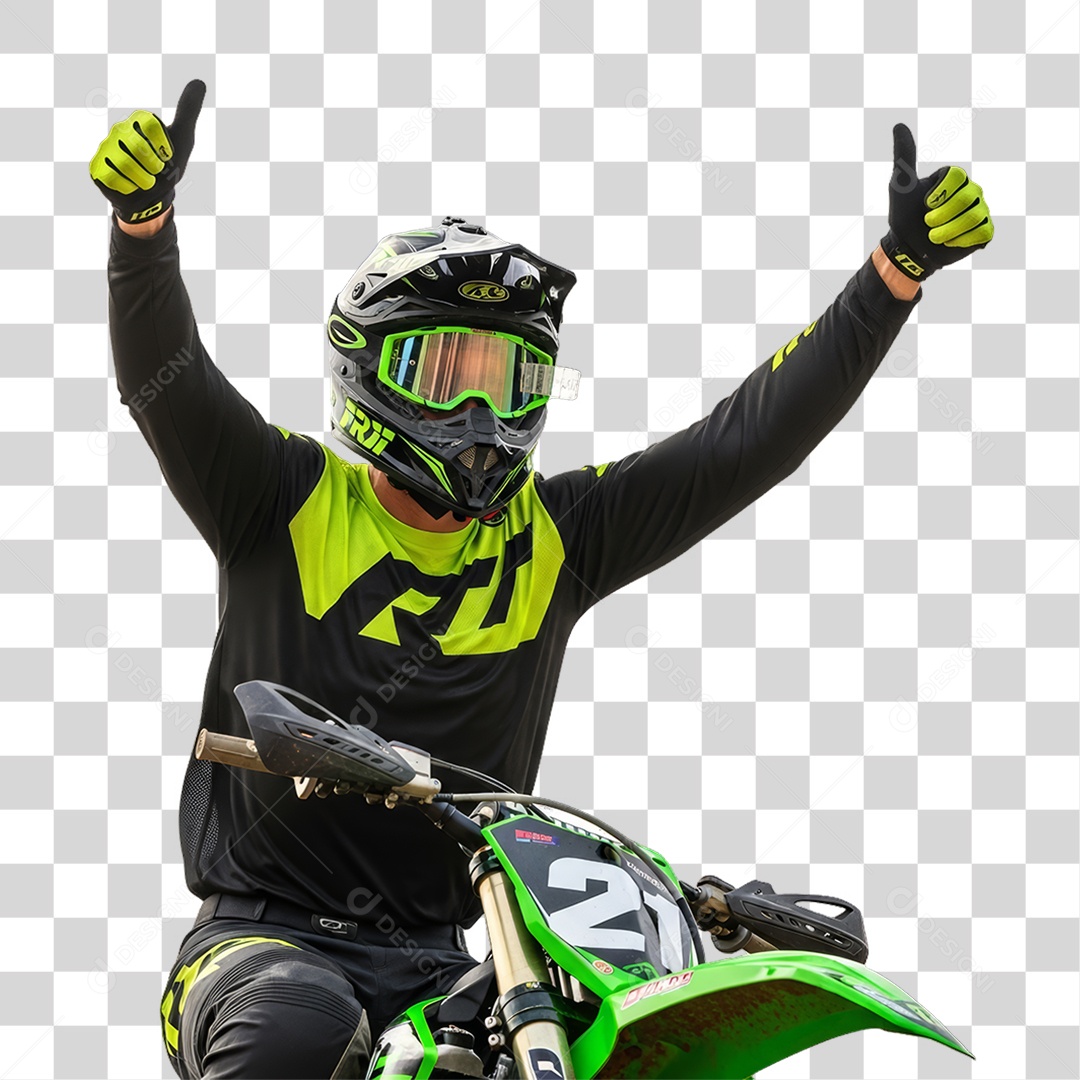 Piloto de Motocross PNG Transparente