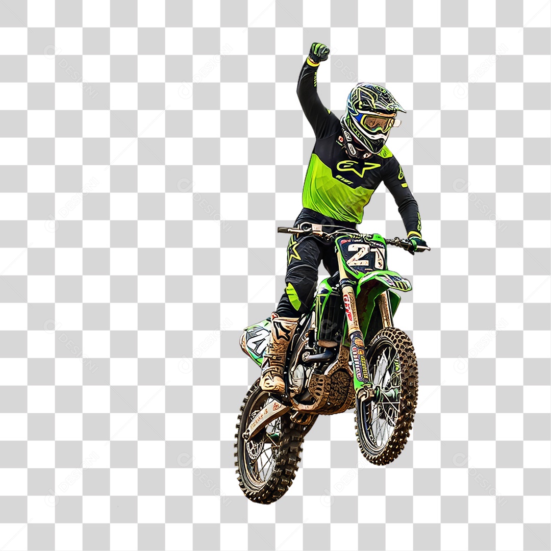 Piloto de Motocross PNG Transparente