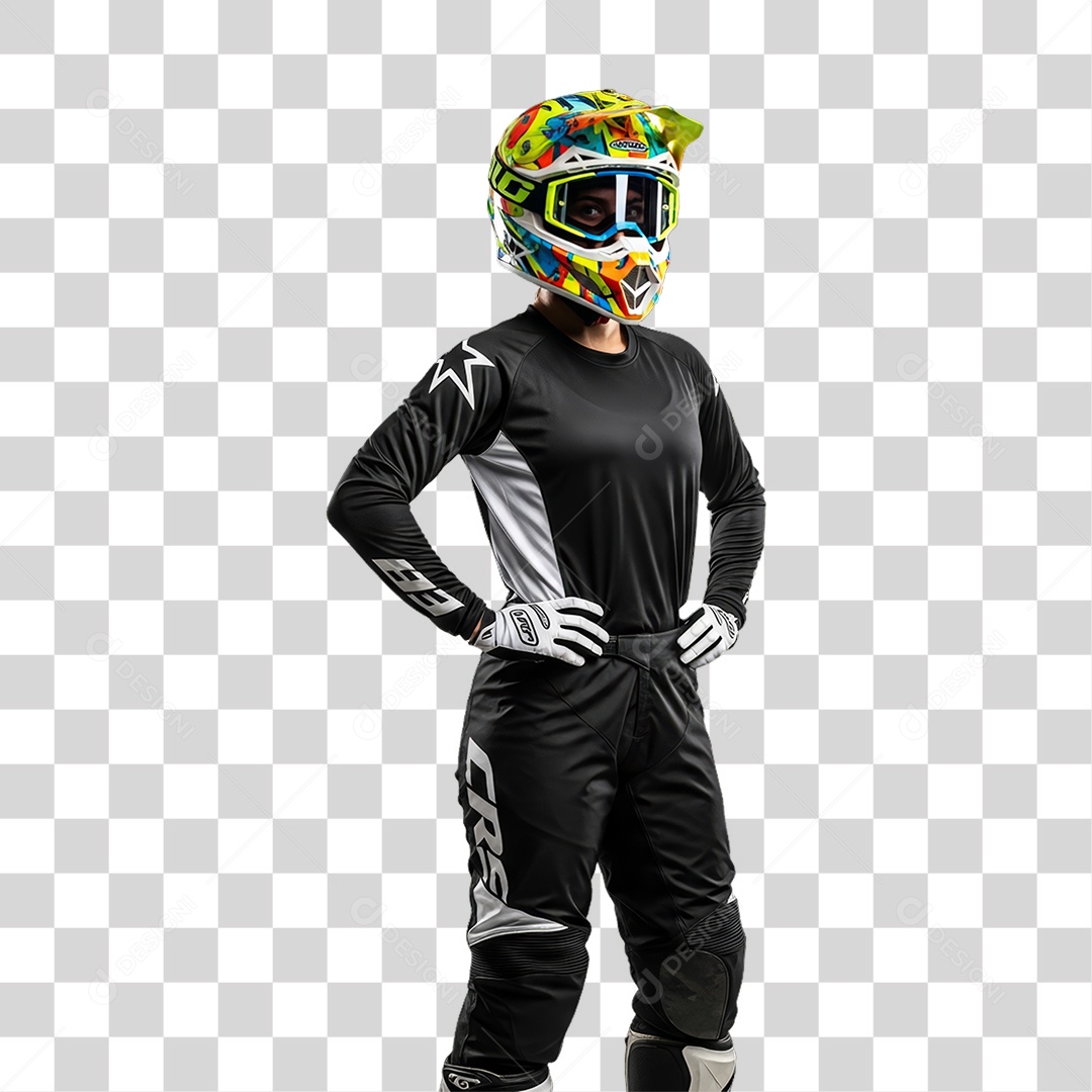 Pilota de Motocross PNG Transparente