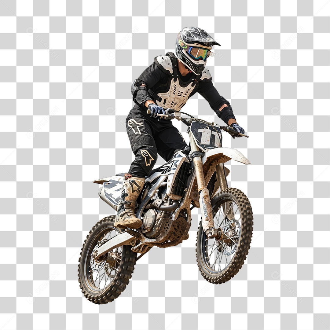 Piloto de Motocross PNG Transparente