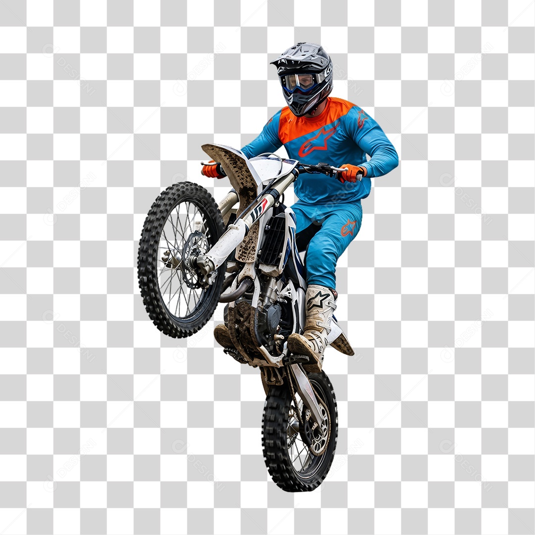 Piloto de Motocross PNG Transparente