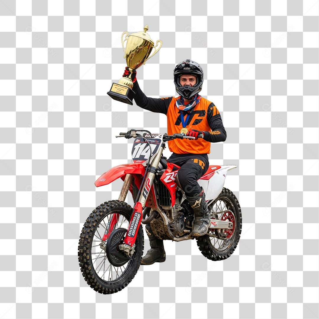 Piloto de Motocross PNG Transparente