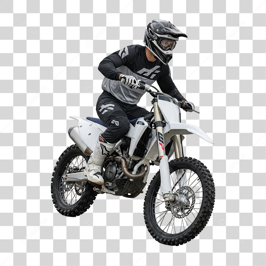 Piloto de Motocross PNG Transparente
