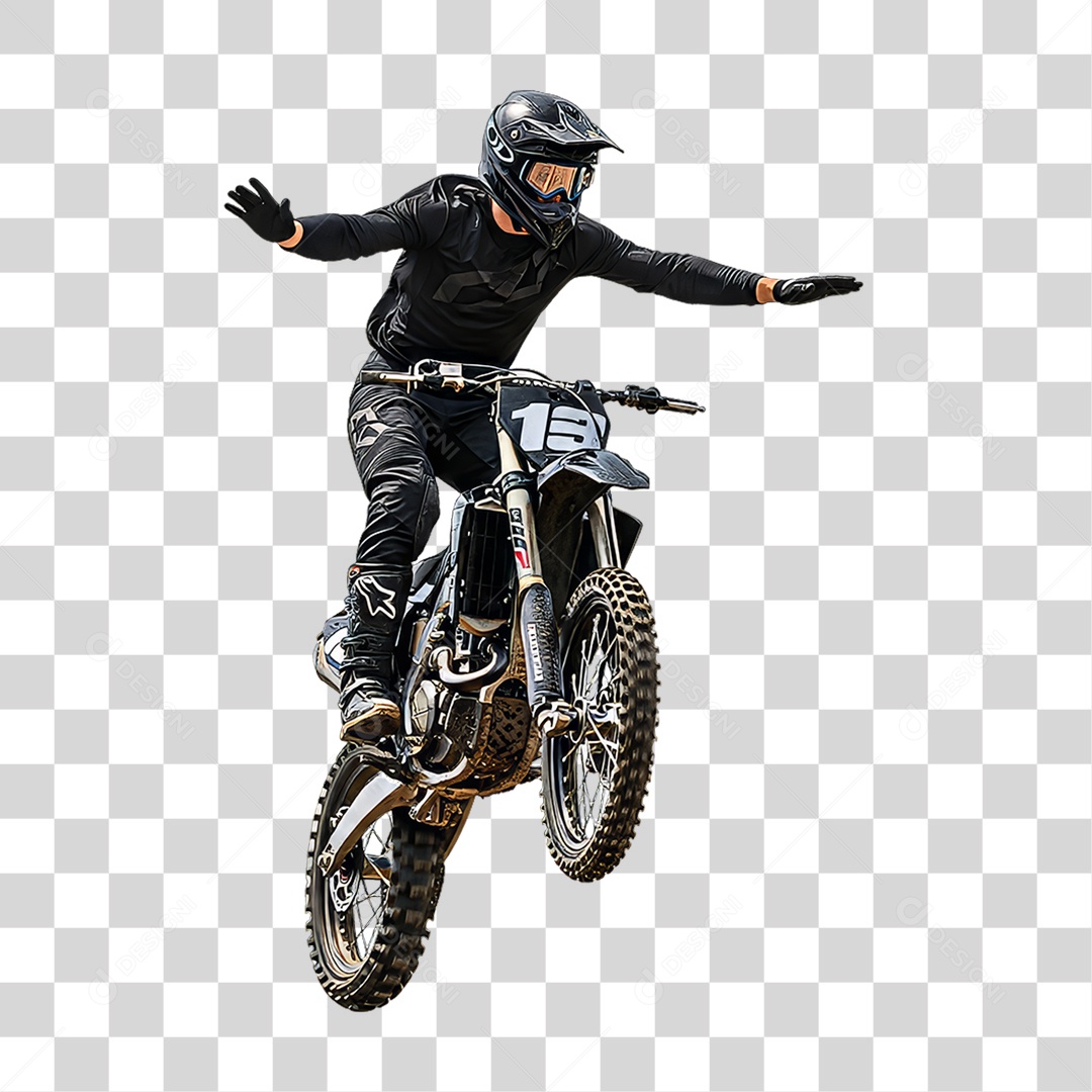 Piloto de Motocross PNG Transparente