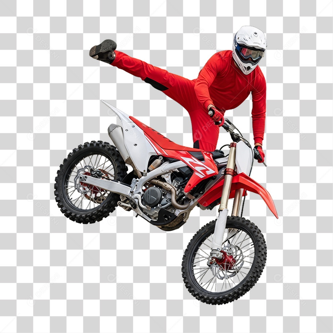 Piloto de Motocross PNG Transparente
