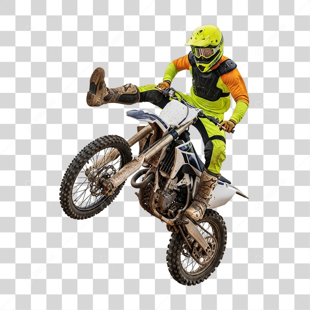 Piloto de Motocross PNG Transparente
