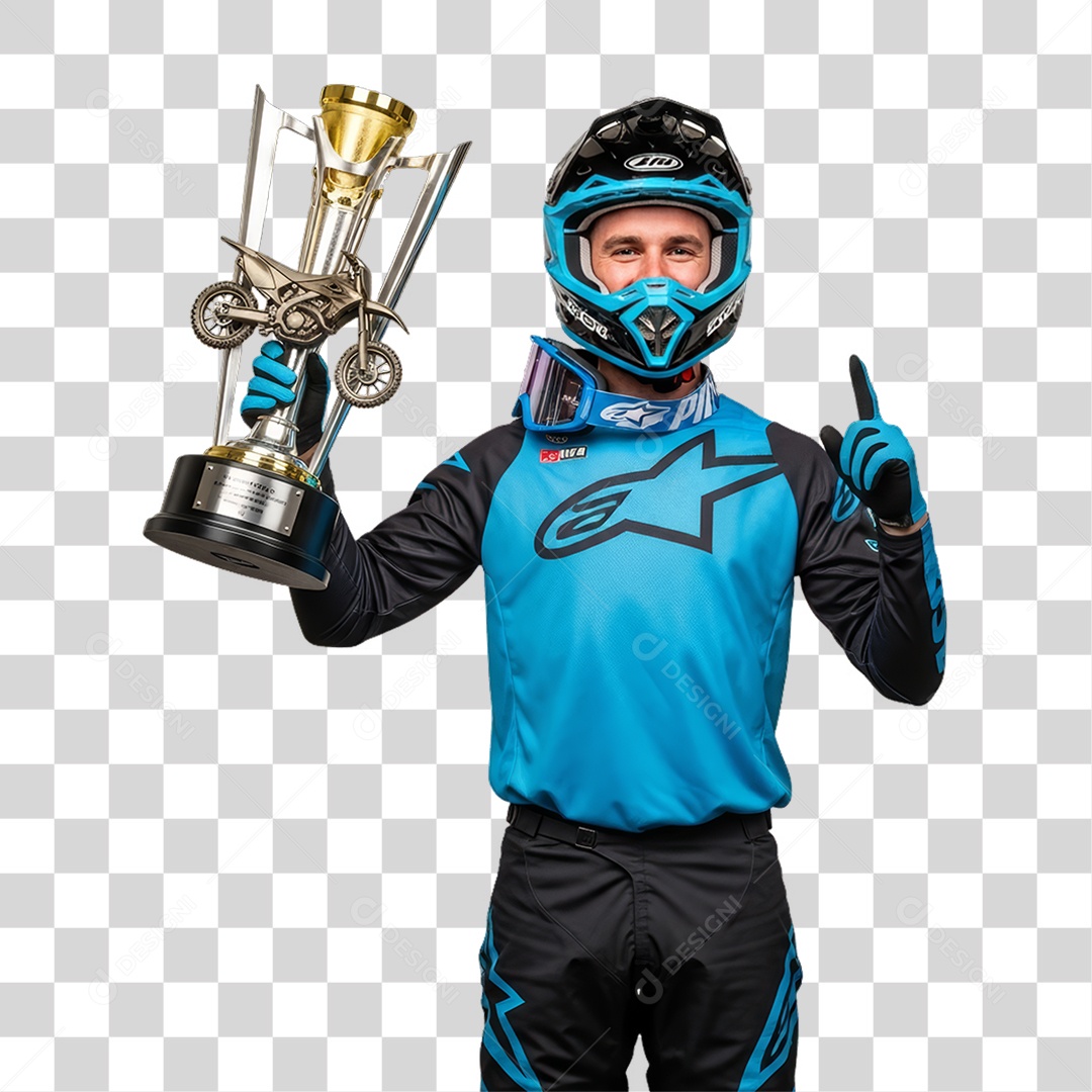 Piloto de Motocross PNG Transparente