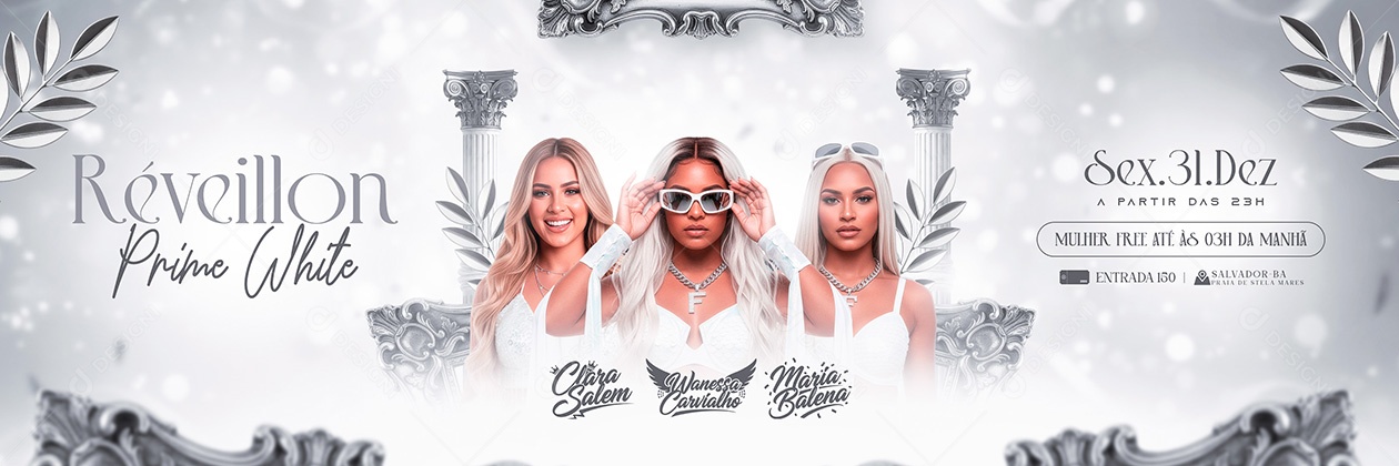 Réveillon Prime White Banner Social Media PSD Editável