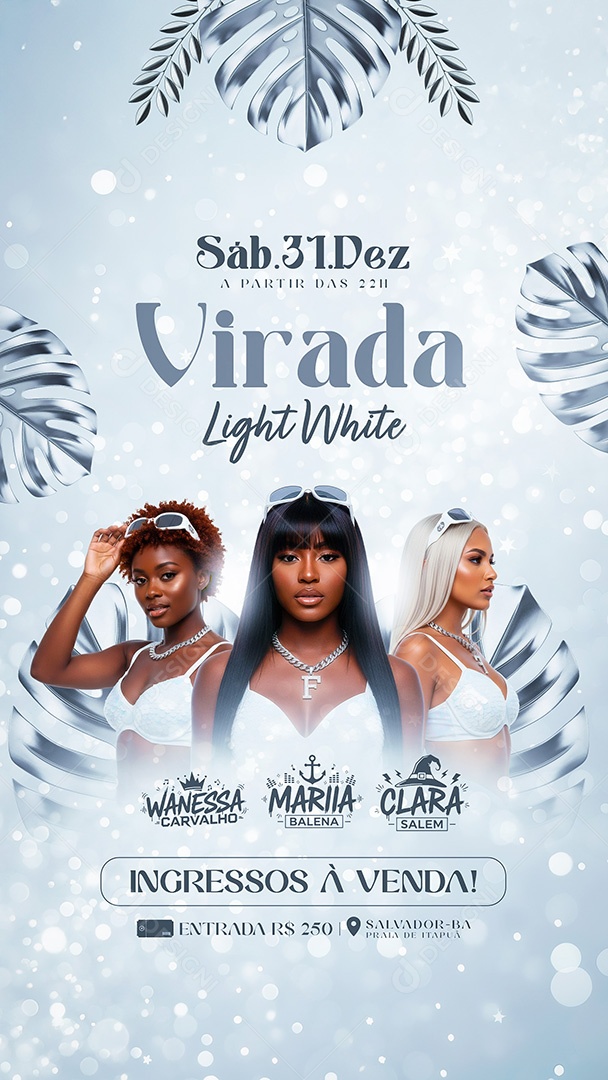 Flyer Virada Light White Social Media Story PSD Editável