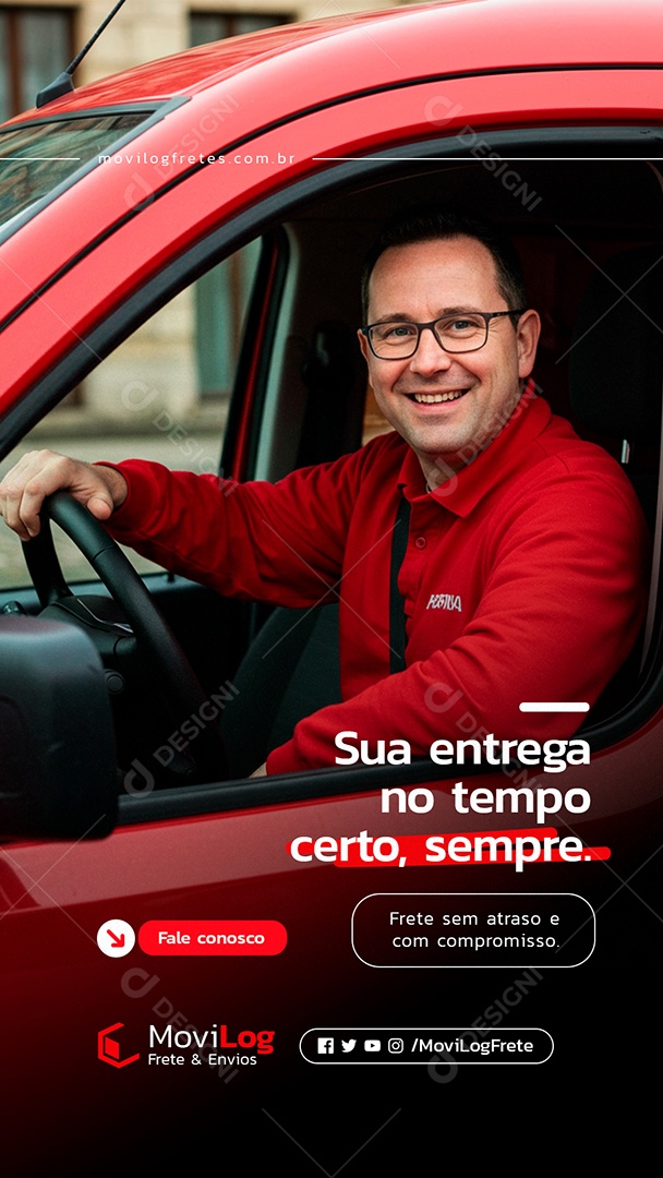 Story Frete Sua Entrega no Tempo Certo Social Media PSD Editável