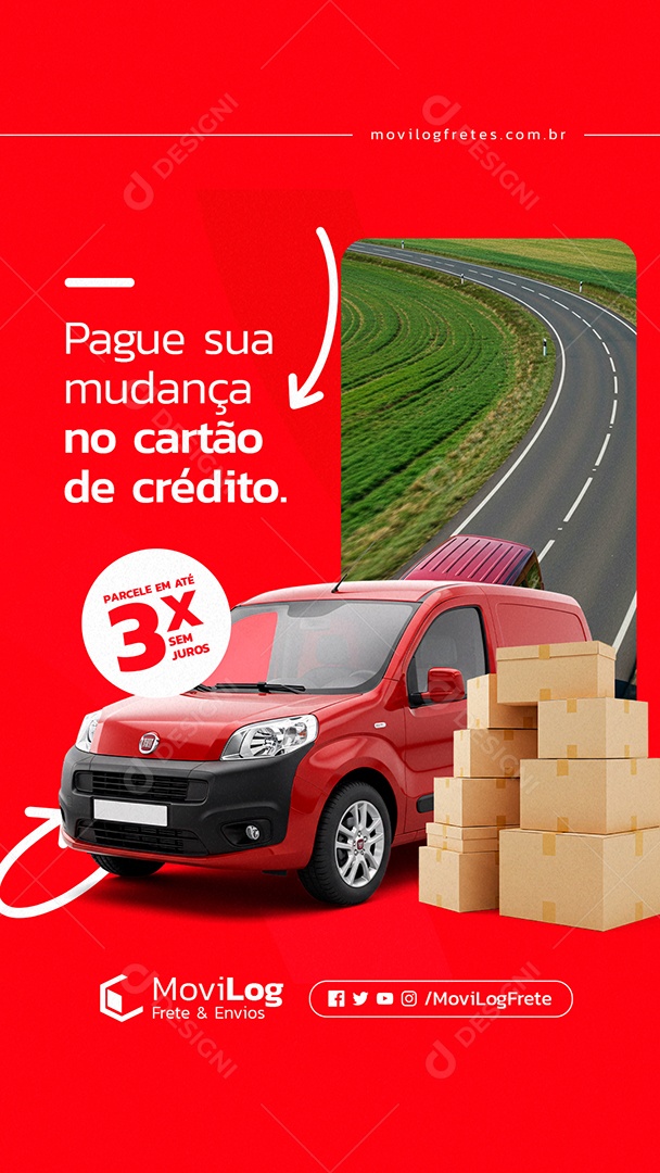 Story Frete Pague sua Mudança no Cartão de Crédito Social Media PSD Editável