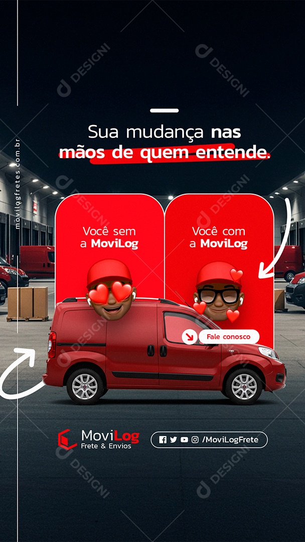 Story Frete Sua Mudança nas Mãos de Quem Entende Social Media PSD Editável
