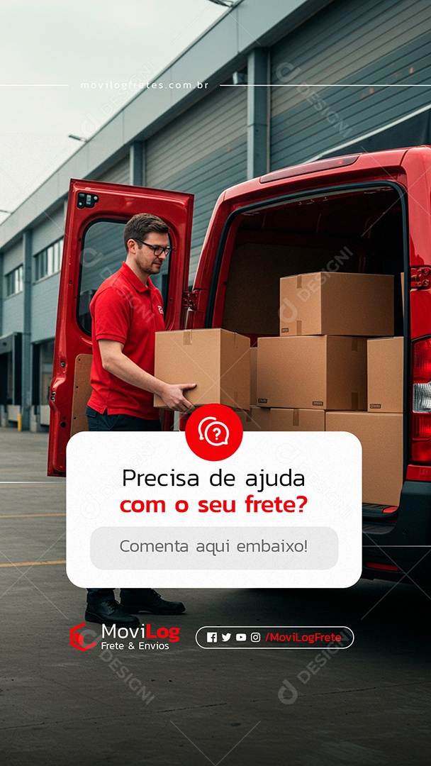 Story Precisa de Ajuda Com o Seu Frete Social Media PSD Editável